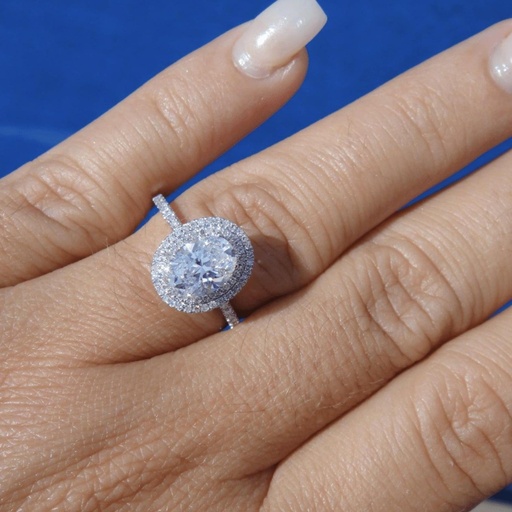 Oval Cut Stone Engagement Ring for Her