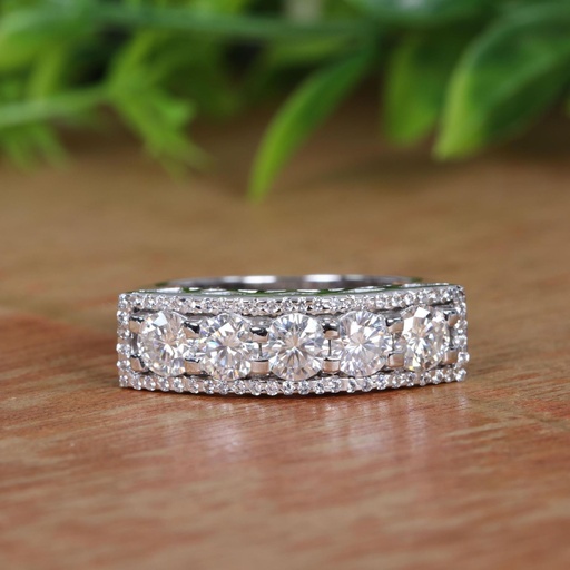 Round Diamond Half Eternity Band For Women