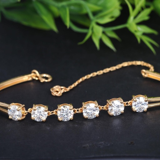 Round Cut Stone Tennis Bracelet For Women