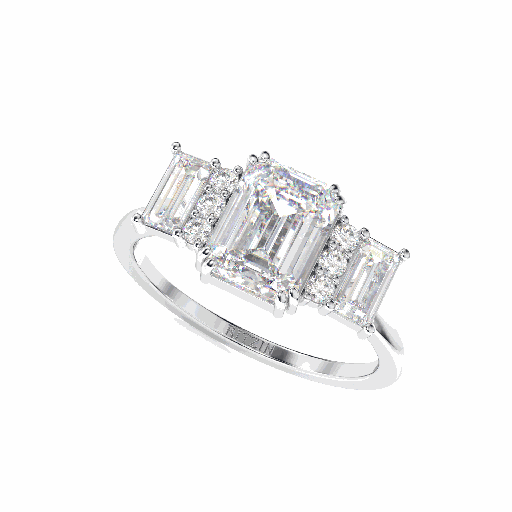 Emerald Diamond Engagement Ring for Women