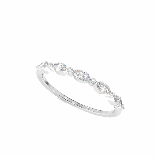 Marquise Round Diamond Half Eternity Band for Women