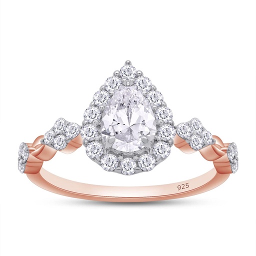 Pear Cut Diamond Halo Unique Style Ring Gift For Women