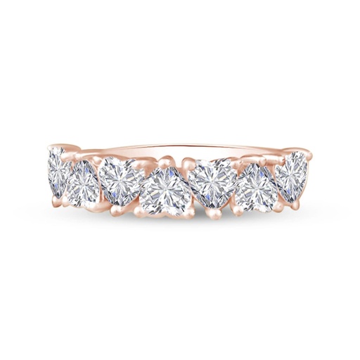 Heart Cut Diamond Half Eternity Wedding Band For Women