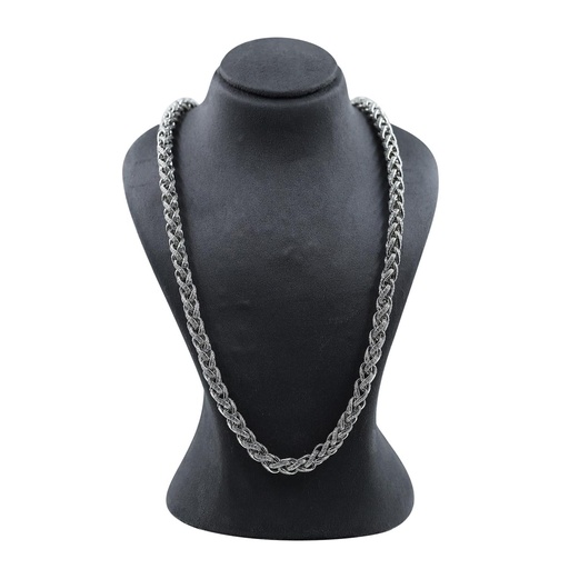 Wheat Chain Necklace For Men, Round Lab Created Diamond Round Barrel Lock  Link Chain Necklace Jewelry In 18K Gold Over Sterling Silver 