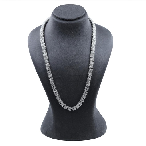 925 Sterling Silver  Tennis Chain Necklace for Men & Women   & Round Lab Created  Diamond Jewelry 18K Gold Plated Tennis Necklace Chains 18" Length