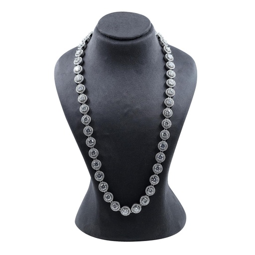 925 Sterling Silver Halo Tennis Chain Necklace for Women & Men,  Round Lab Created Diamond Jewelry 18K Gold Plated Tennis Necklace Chains 