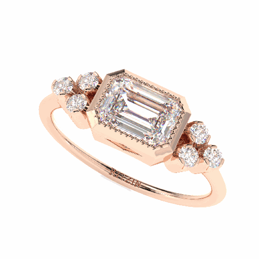 Emerald Diamond 7 Stone Engagement Ring for Women