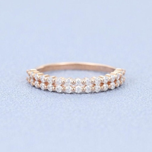 Women's Wedding Band Sets, Half Eternity Diamond Wedding Bands SOLID Gold Rings Stacking Rings Stacking Bands Simulated Diamonds