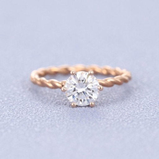 Classic round engagement ring Solitaire diamond ring vintage 6 prong Solitaire ring Dainty Round Cut Solitaire Engagement ring for women