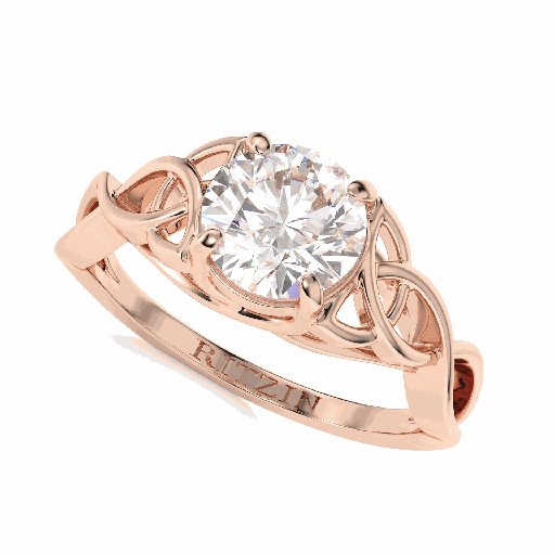 Round Diamond Twisted Engagement Ring for Women