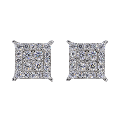 Square Iced VVS Moissanite Daimond Earrings