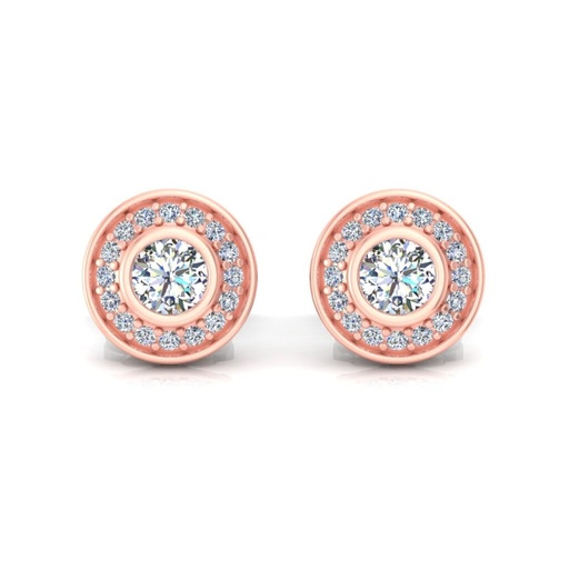 Round Cut Stud Earrings In 925 Sterling Silver Earrings For Wedding