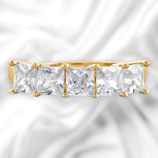 Round Cut Diamond Half Eternity 5 Stone Wedding Band For Women