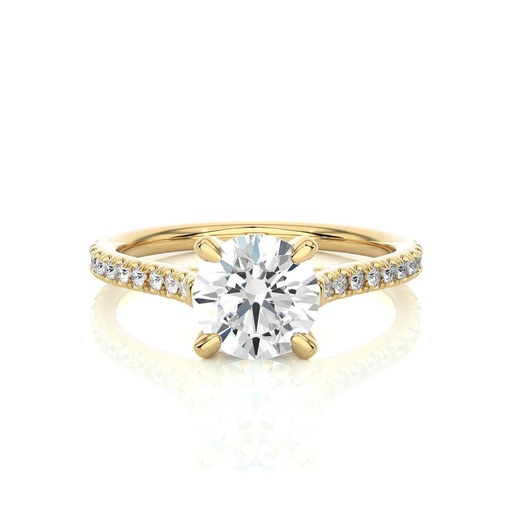 Hidden Halo Round Cut In 925 Sterling Silver Ring For Engagement