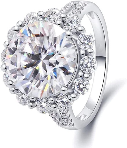 Shopify Size White Gold Split Shank Ring For Women