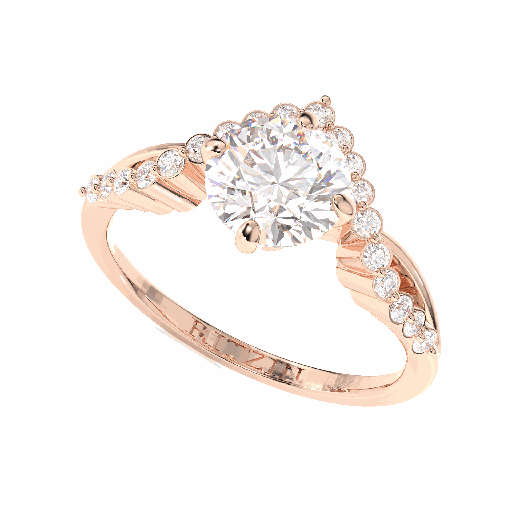 Round Diamond Fancy Engagement Ring for Women