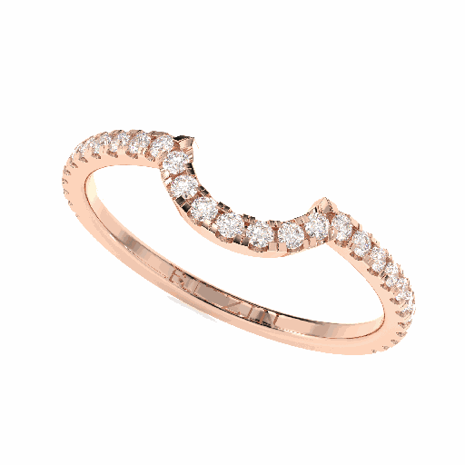 Round Diamond Band Engagement Ring for Women