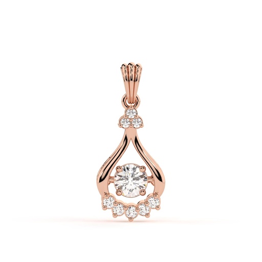 Round Cut Diamond Unique Pendant For Women