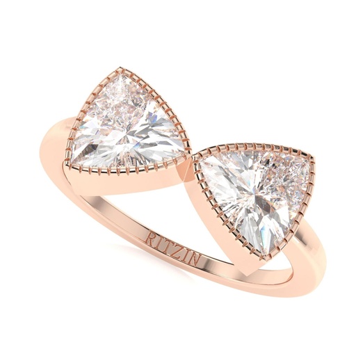  Trillion Cut  Engagement Ring, 2 Trillion Cut Ring, Wedding Ring, Bridal Ring, White Gold Ring Bow Design  Ring