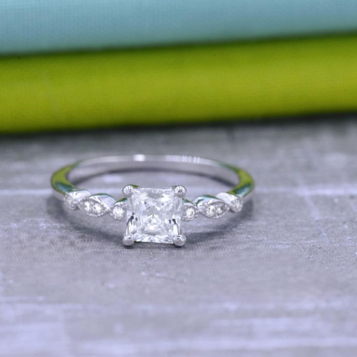 Princess Cut Engagement Ring, Minimalist Ring, Dainty Ring, Promise Engagement Ring, Ring for Daughter, Ring For Women, Affordable Gold Ring