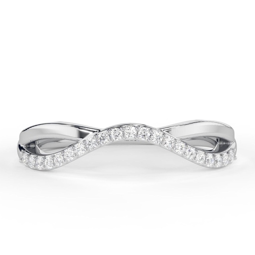 Certified Lab Grown Diamond Curved Wedding Band -  White Gold Vintage Ring - Chevron Stacking Band - Matching Band - Gifts For Women