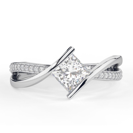 Princess Cut Diamond Twisted Anniversary Ring for Women