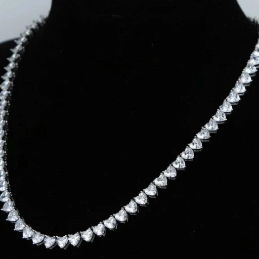 Moissanite Tennis Necklace Heart Cut Moissanite Diamond, Dainty Tennis Necklace, Charming Necklace, Tennis Necklace For Her