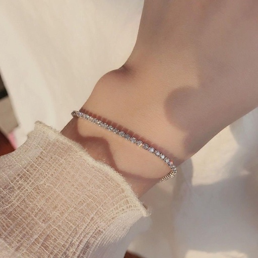 Tennis Bracelet For Women Stacking Bracelet Dainty Bracelet Sterling Silver Simulated Diamond Bracelet Minimalist Bracelet Gift for Her