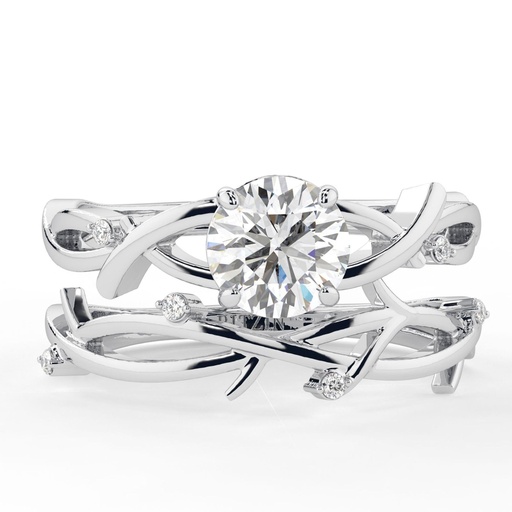 Round Cut Diamond Twisted Bridal Set Ring for Women