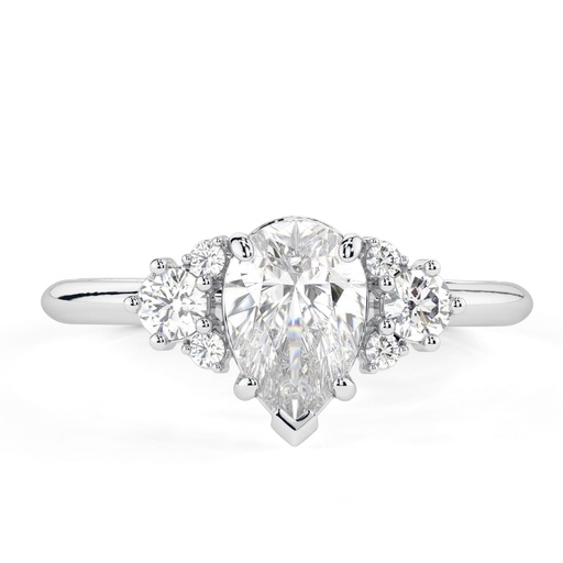 Pear Cut Diamond Cluster 7 Stone Engagement Ring for Women