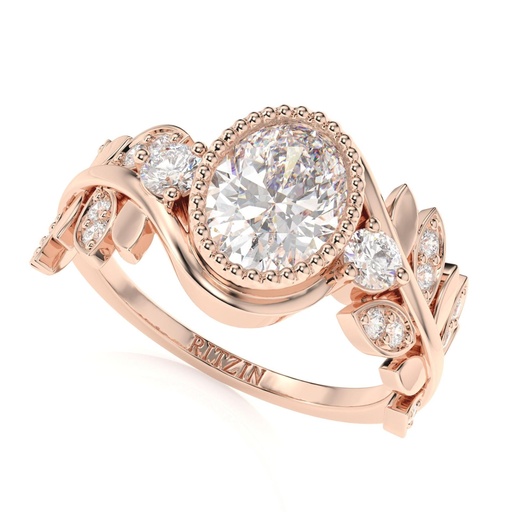 1.50CT Oval Cut  Engagement Ring  Ring Nature Inspired Leaf Ring Anniversary Gifts Gemstone Ring For Her Wedding Ring