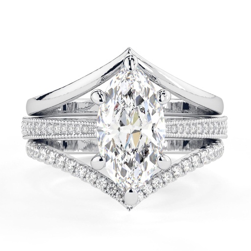  Marquise Cut  Engagement Ring Set 3PCS Yellow Gold Bridal Set Unique Wedding Ring Set Anniversary Ring Promise Ring