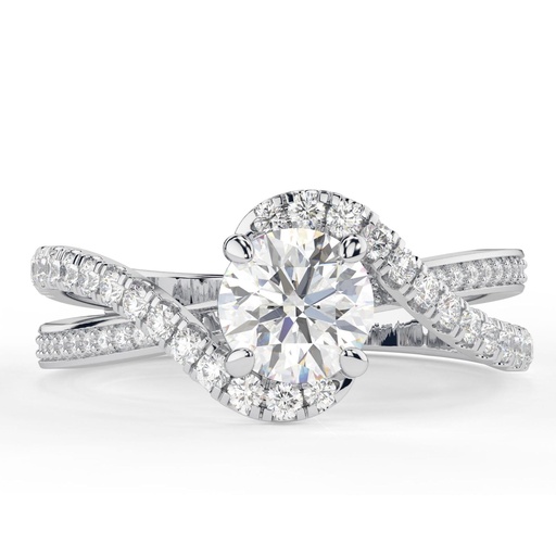   Ring Infinity Vintage White Gold Ring Twist Round Brilliant Ring Antique Art Deco Promise Ring for Her