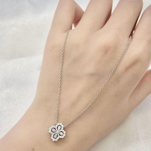 Pear Cut Diamond Floral Style Pendant For Women