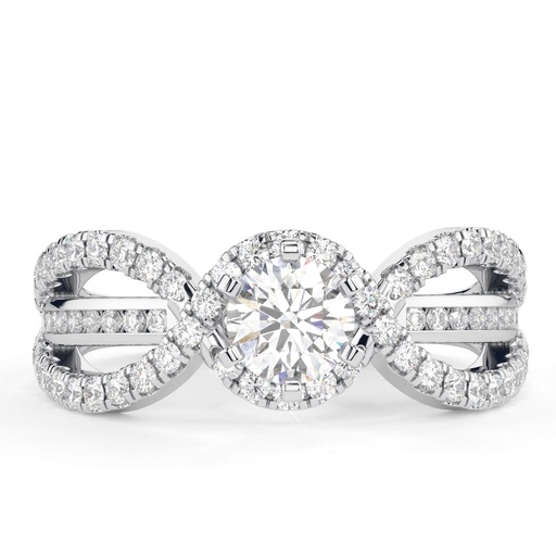 Round Cut Diamond Twisted Style Anniversary Ring for Women