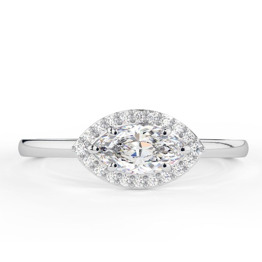 Marquise cut Diamond Halo Engagement Ring for Women