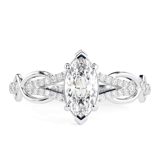Marquise Cut Diamond Split Shank Anniversary Ring for Women