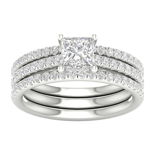 Princess Cut Trio Set Engagement Ring, Wedding Ring for Women 