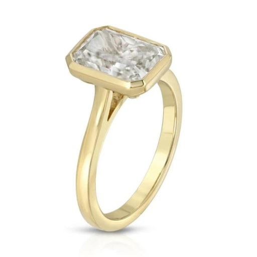 Radiant Cut Bezel Set Engagement Ring for Women
