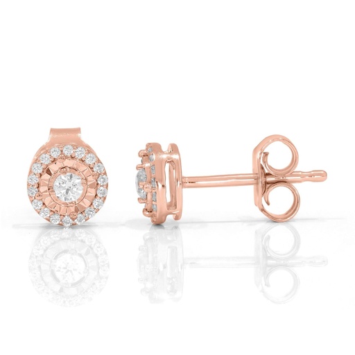 Round Diamond Tiger Prong Set Stud Earrings 