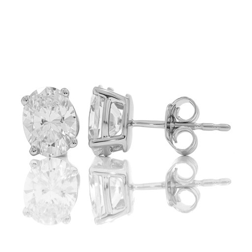  Oval Diamond Pointer Stud Earrings