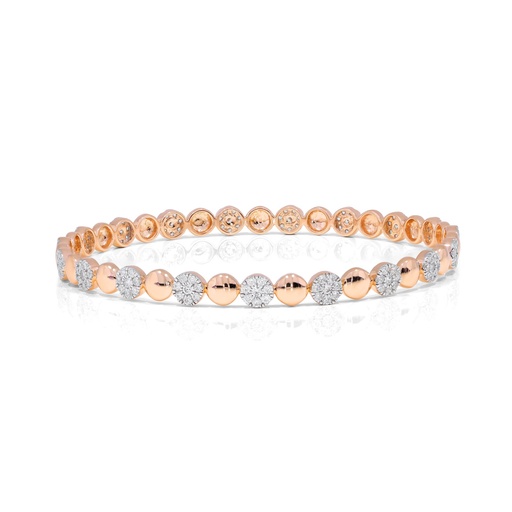  Round Diamond Bubble Design Prong Set Bangle