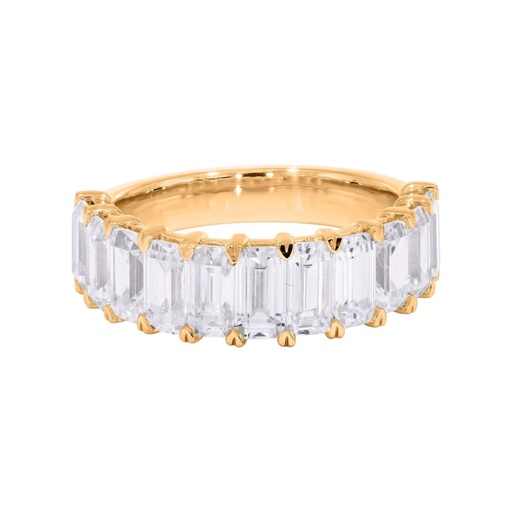  Emerald Diamond Half Eternity Wedding Band For Women