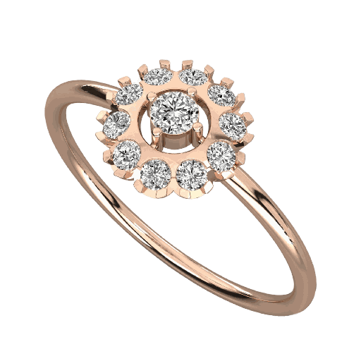  Round Diamond Floral Wedding Band For Women