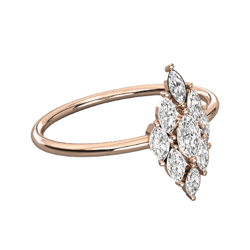  Marquise Diamond Designer Wedding Band For Women