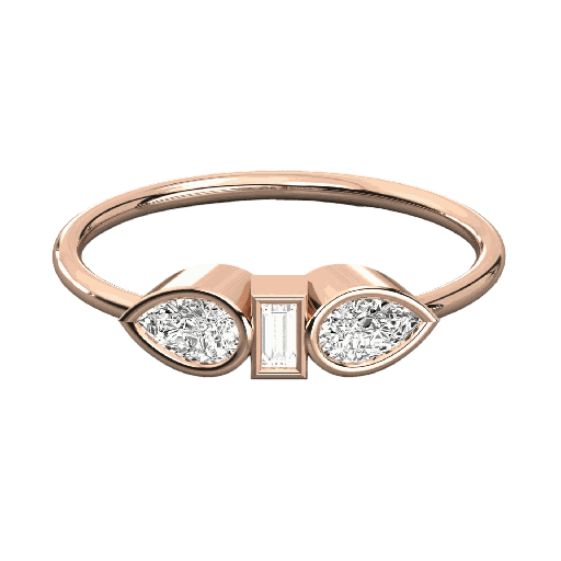 Pear And Baguette Diamond Wedding Band 