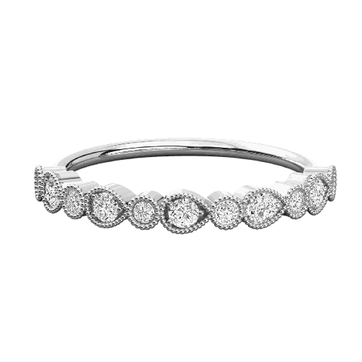 Round Diamond Wedding Band For Her