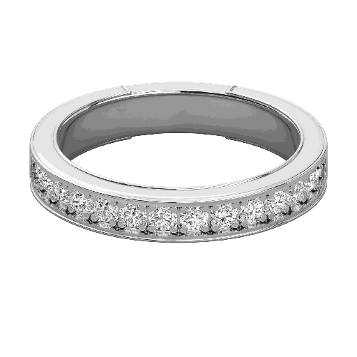 Round Diamond  Prong Set Designer Half Eternity Band For Her