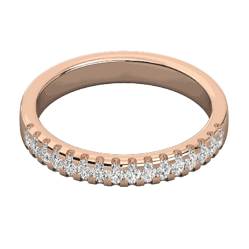  Round Diamond Micro Prong Set Half Eternity Wedding Band For Her