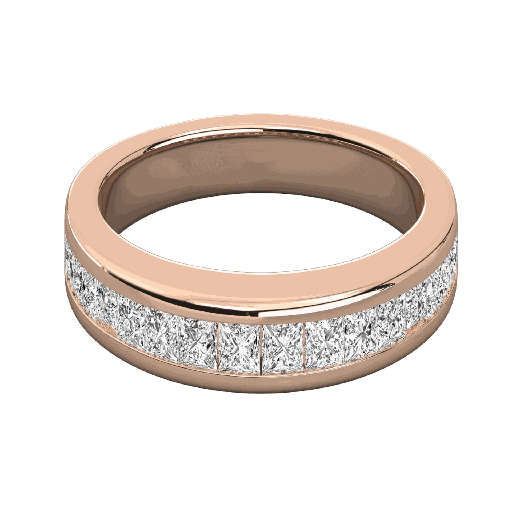  Princess Diamond Half Eternity Wedding Band For Her